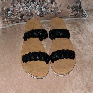 Black Braided Sandals